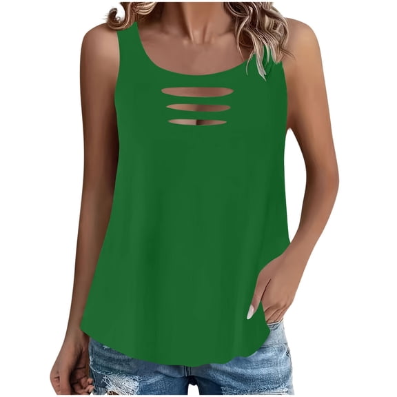 Admvng Womens Tops Fashion Casual Pullover Sleeveless Round Neck Blouses Tank Tops Admvng S-2XL