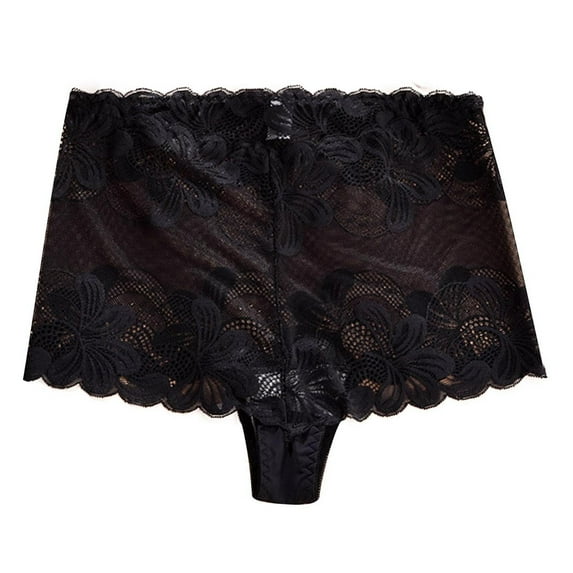 Admvng Womens Underwear Large Size High Waist Thong Lace Skin-friendly Panties, Size XL-4XL