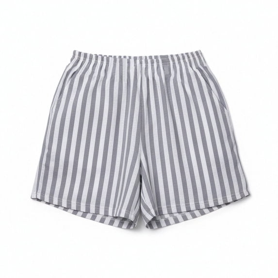 Admvng Womens Vertical Striped Shorts Elastic Waist Relaxed Fit Casual Shorts