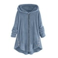 thumbnail image 1 of Admvng Fleece Jacket Women Warm Loose Long Sleeve Zipper Hooded Fuzzy Jacket Winter Coats for Women S-2XL, 1 of 5