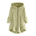 thumbnail image 1 of Admvng Fleece Jacket Women Warm Loose Long Sleeve Zipper Hooded Fuzzy Jacket Winter Coats for Women S-2XL, 1 of 5