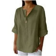 thumbnail image 1 of Admvng Women's Tops Summer V Neck Leisure Solid Color Short Sleeve Women Blouses S-5XL, 1 of 6