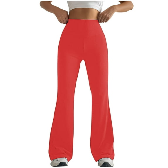 Admvng Yoga Pants Women Solid Tight Fitting Hip Shaping Flared Pants Ladies Leggings, Size S-2XL