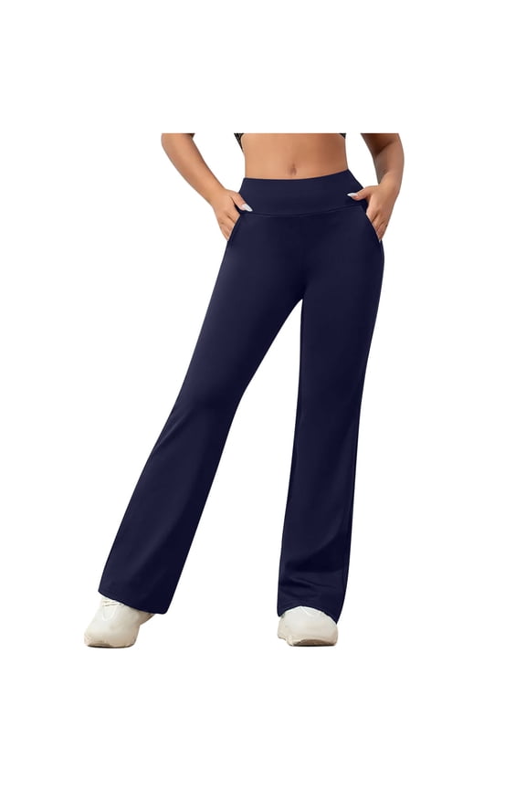 Yoga Pants for Women Casual Summer Loose Cotton Elastic Waist Drawstring Wide Leg Tall Pant With Pocket Size S-2XL