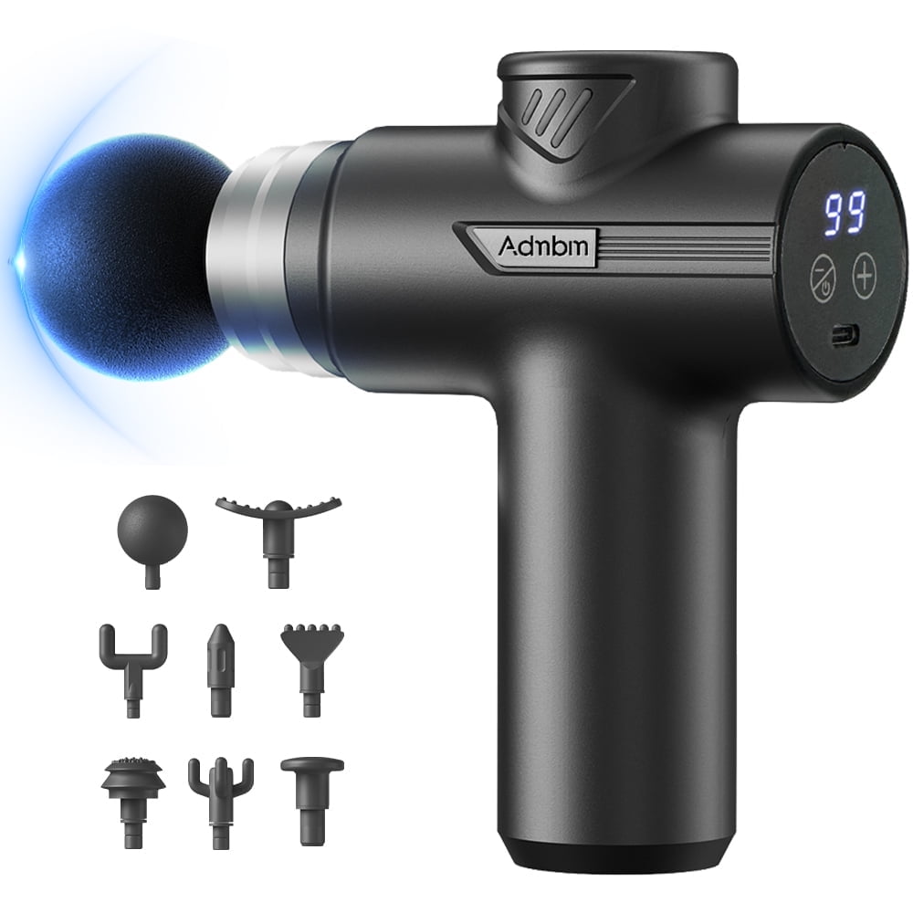 Adnbm Massage Gun, Percussion Therapy, 10mm Amplitude w/ Attachments