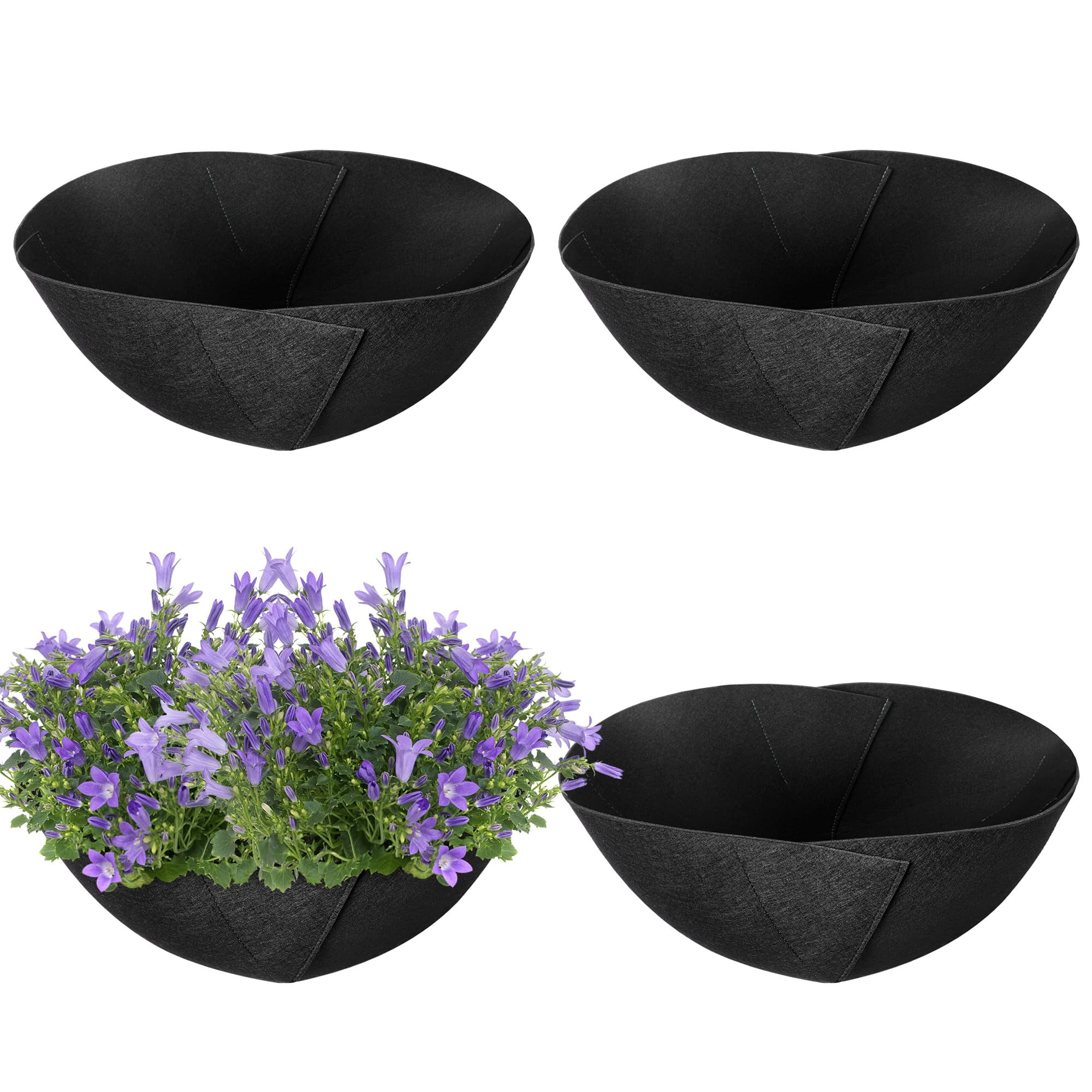 Adnee Fabric Planter Basket Liner4pcs 12inch Felt Flower Pot Liners