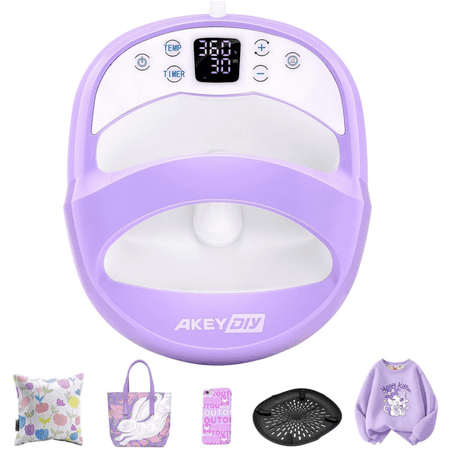 Adnoom 12x10 Heat Press Machine Auto-off,550W Dual-Tube Fast Heating,Portable Easy Heat Press for T-Shirts,Purple