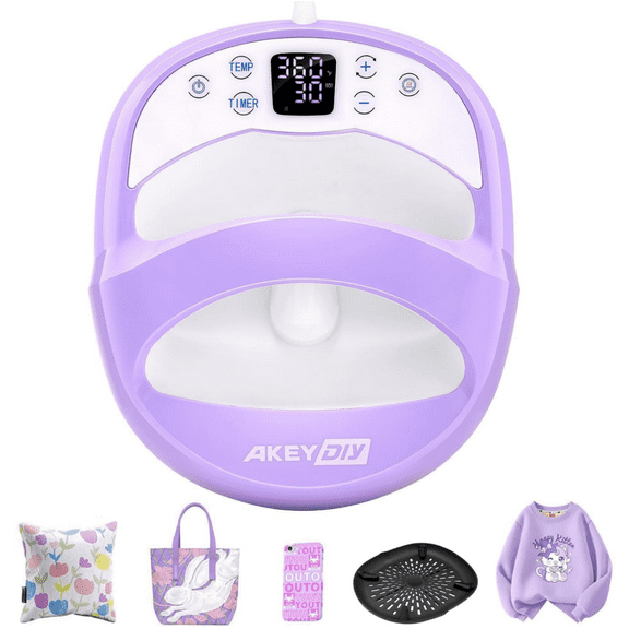 Adnoom 12x10 Heat Press Machine Auto-off,550W Dual-Tube Fast Heating,Portable Easy Heat Press for T-Shirts,Purple