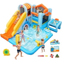 Adnoom Inflatable Water Slide, 12-in-1 Water Park Bounce House for Big ...