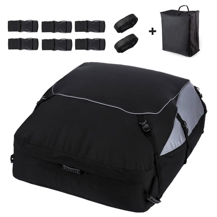 Adnoom 15 Cubic Feet Car Rooftop Cargo Carrier, 100% Waterproof Heavy Duty Upgeate 840D PVC Car Roof Bag, Travel Luggage Bag for All Vehicles(51"x39"x18")
