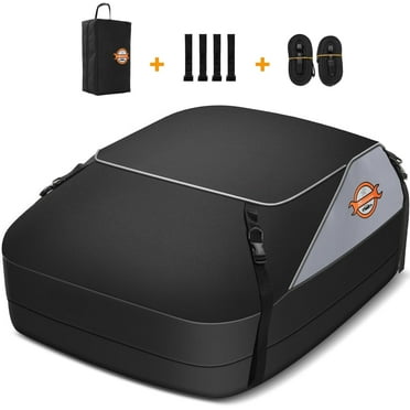 Adnoom 15 Cubic Feet Heavy Duty Roof Bag Waterproof Rooftop Cargo Carrier Bag,Car Soft Roof Top Carrier Luggage Bag for Vehicle Car Truck SUV Van((40"x35"x18")