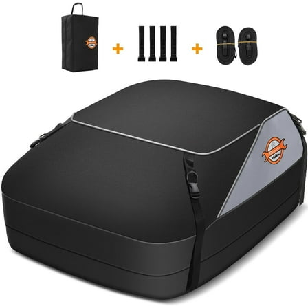 Adnoom 15 Cubic Feet Heavy Duty Roof Bag Waterproof Rooftop Cargo Carrier Bag,Car Soft Roof Top Carrier Luggage Bag for Vehicle Car Truck SUV Van((40"x35"x18")