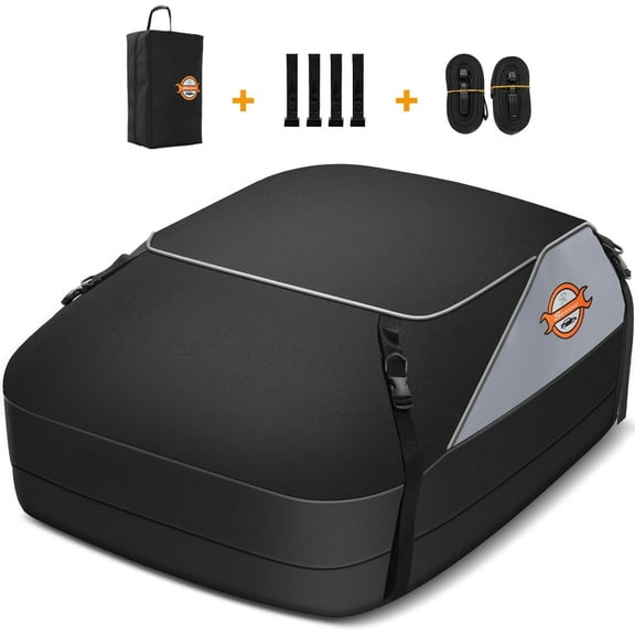 Adnoom 15 Cubic Feet Heavy Duty Roof Bag Waterproof Rooftop Cargo Carrier Bag,Car Soft Roof Top Carrier Luggage Bag for Vehicle Car Truck SUV Van((40"x35"x18")