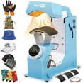 thumbnail image 1 of Adnoom 3-in-1 Hat Heat Press, Auto Cap Heat Press Machine with 3 Platens, Blue, 1 of 8