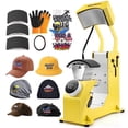 thumbnail image 1 of Adnoom 3-in-1 Hat Heat Press, Auto Cap Heat Press Machine with 3 Platens, Yellow, 1 of 10