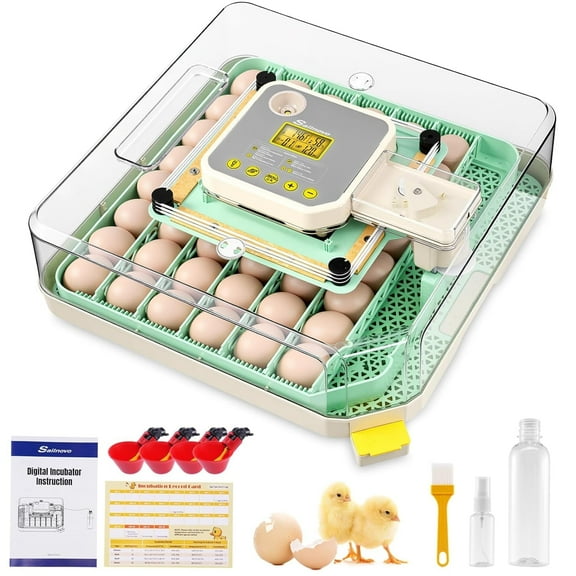 Adnoom 48 Egg Incubator for Hatching Eggs, Egg Hatcher Incubator with Auto Egg Turning,Temp & Humidity Control,Egg Candler,Incubator for Quail Ducks Chicken