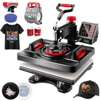 Adnoom 5 in 1 Heat Press Machine 15"x12" with LCD Control Panel, Full 360°Swing Away Heat Press Machine with Multi-Spring Pressure Knob, Sublimation Vinyl Digital Heat Press for Tshirt,Cap,Mug