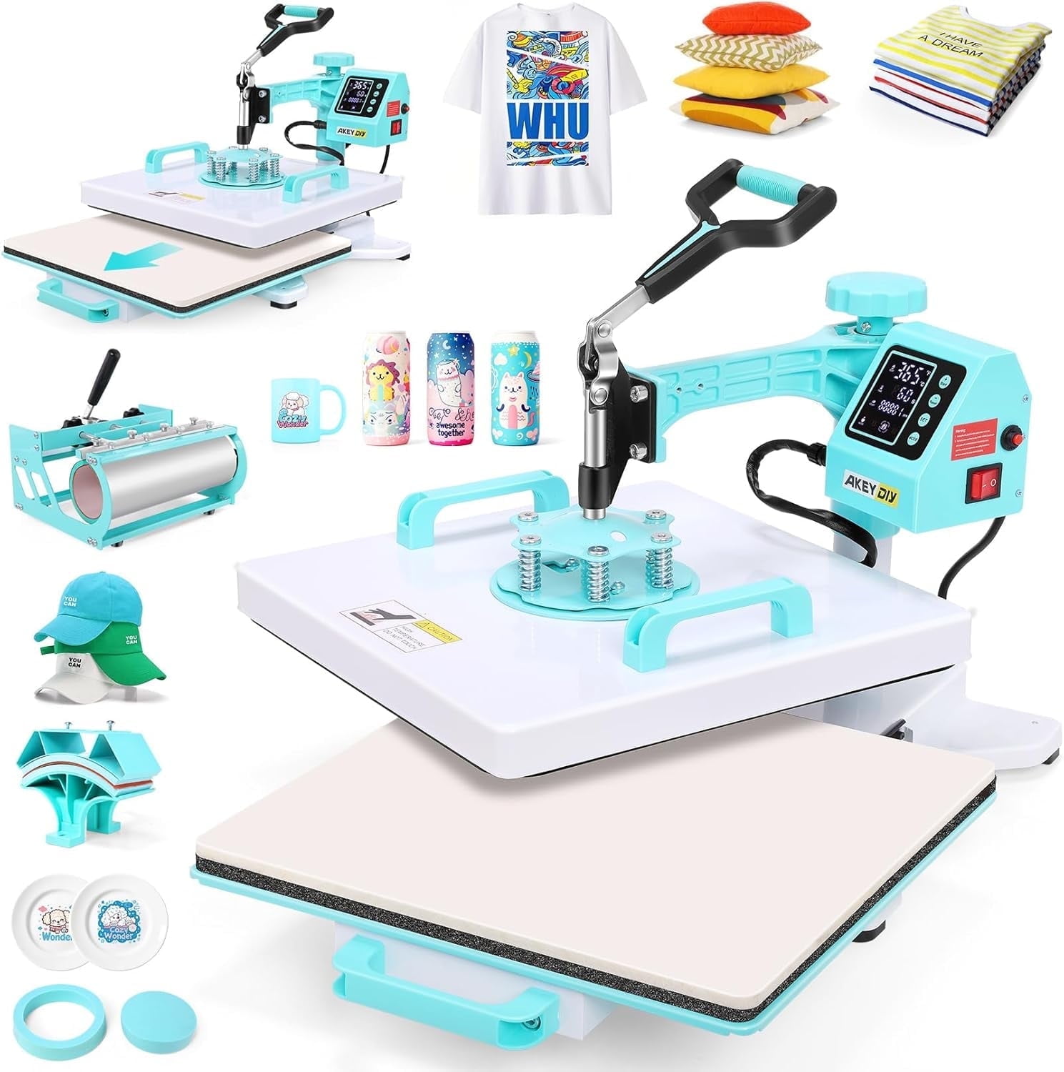 SucceBuy 5/8in1 15x15"/12x15" Macchina Per Sublimazione Della - Foto 11