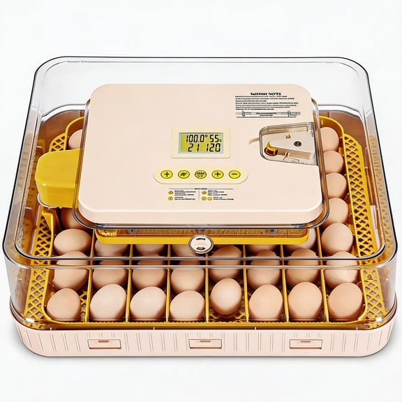 Adnoom 56 Egg Incubator Chicken Incubators for Hatching Eggs with Automatic Egg Turner and Humidity Temp Control, Egg Hatcher Incubator with Egg Candler for Chicken Ducks Bird Quail,Yellow