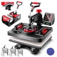 thumbnail image 1 of Adnoom 8 in 1 Heat Press Machine 15x12, 850w Heat Press with Pressure Knob, 360°Swing Away, Sublimation Vinyl Digital Heat Press for Tshirt,Cap,Mug,Black Red, 1 of 9
