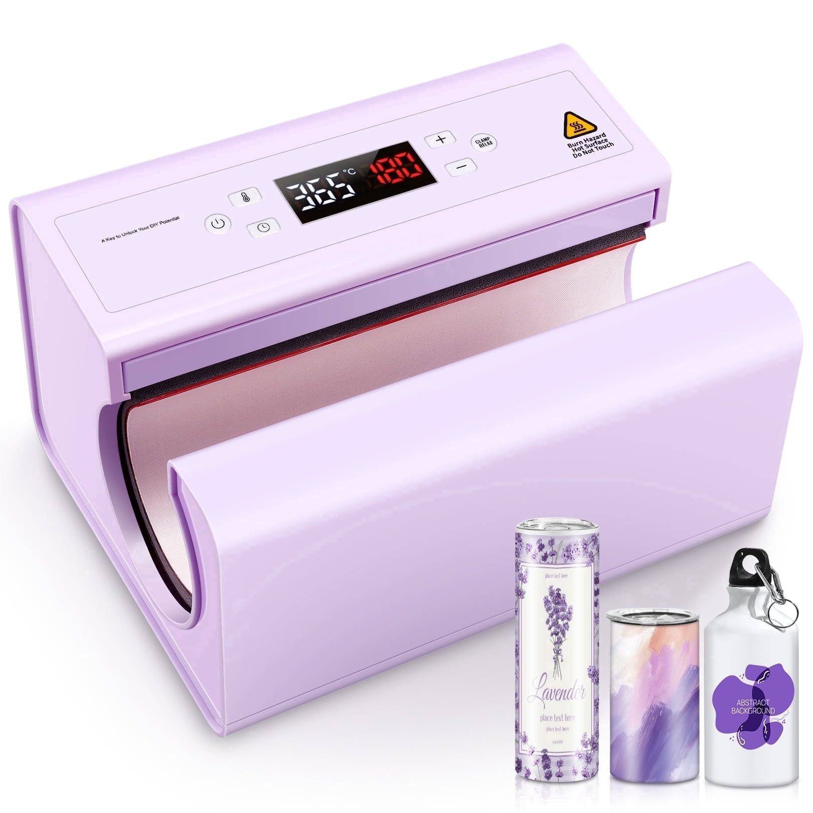 Adnoom Auto Tumbler Heat Press Machine, 30OZ Mug Heat Press Fast & Even, Automatic Sublimation Tumblers Press, Cup Transfer Machine for 11-30OZ Stainless Steel, Ceramic Purple