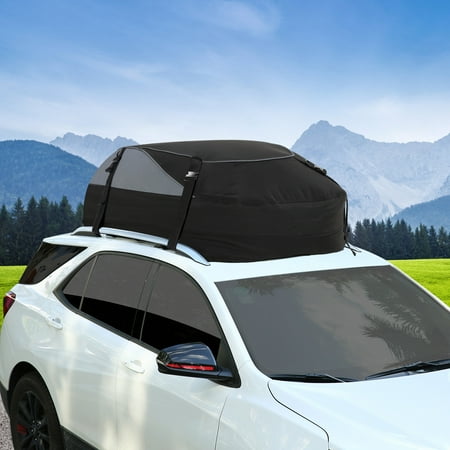 Adnoom Car Top Carrier Storage 15 Cubic Feet Rooftop Cargo Carrier 900D PVC Roof Bag Luggage Bag with Anti-Slip Mat for All Vehicles