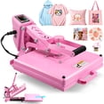 thumbnail image 1 of Adnoom Clamshell Heat Press 15x15 with Slide Out Design, Industrial-Quality Sublimation Press with Dual Tube Heating System, Digital Heat Transfer Machine for T-shirt, Mouse Pad, Pillows, Pink, 1 of 8