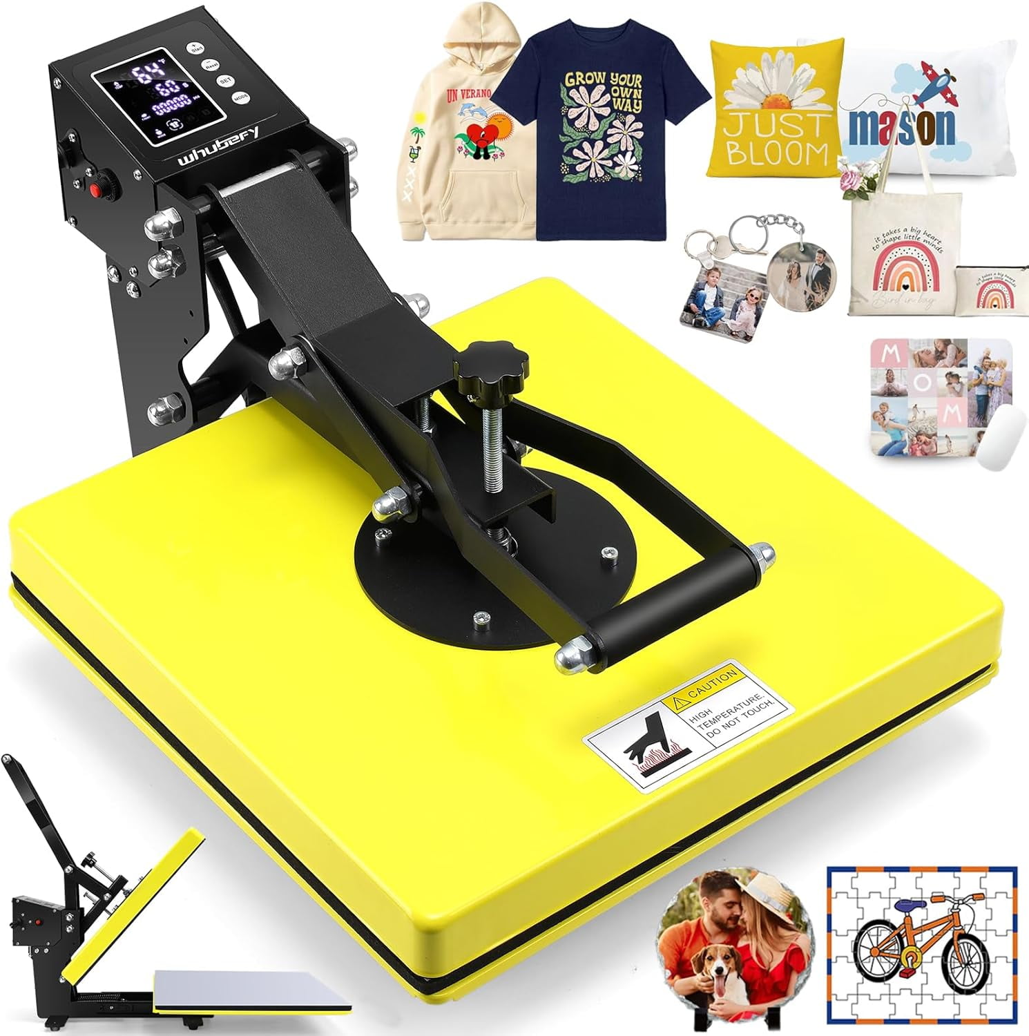 Adnoom Clamshell Heat Press 15x15 with Slide Out Design, Industrial ...