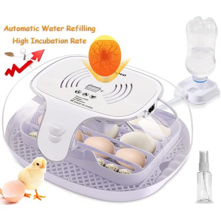 Adnoom Egg Incubator, Incubating 16-35 Eggs, with Automatic Turning, LED Screen Temperature Control, Egg Candle, External Automatic Water Addition, for Hatching Chicken, Duck, Goose, Quail