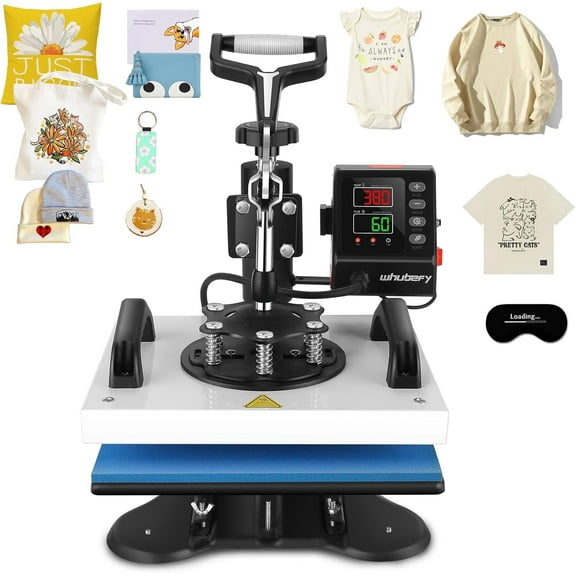 Adnoom Heat Press 12x10 with 360°Swing-Away Design, 650W Digital Shirt Press Machine with LCD Control Panel, DIY Vinyl Heat Press Sublimation Machine for T-shirts, Canvas, Bags