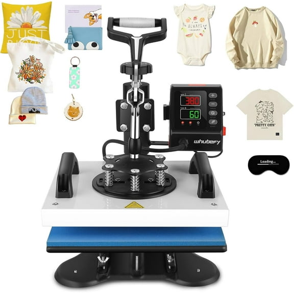Adnoom Heat Press 12x10 with 360°Swing-Away Design, 650W Digital Shirt Press Machine with LCD Control Panel, DIY Vinyl Heat Press Sublimation Machine for T-shirts, Canvas, Bags