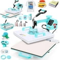 thumbnail image 1 of Adnoom Heat Press Machine 8 in 1 Combo,Digital Press Machine for T-shirt,15x15 Sublimation Press with 11-30oz Tumbler/Hat/Plate Press,Green, 1 of 10