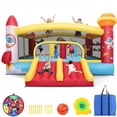thumbnail image 1 of Adnoom Bounce House for Big Kids 8-12, Bouncy House with 550W Blower, Inflatable Bouncy Castle with Double Slides, Basketball Hoops, Jumping Castle Space Rocket Theme, Indoor & Outdoor, 1 of 12
