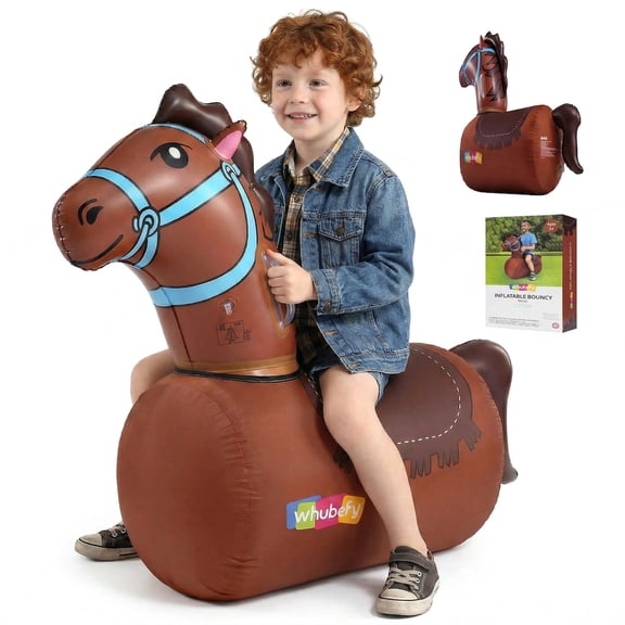 Adnoom Inflatable Bouncy Horse Toys for Kids 5+, Heavy Duty Giant Ride On Hopper Toy Max load 220lbs, Wear-resistant Double-layer Saddle Bouncy Pal,Horse Bouncers for Kids Girls Boys Gift