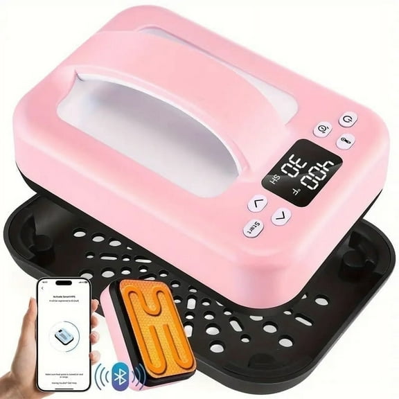 Adnoom Smart Heat Press Machine,7"X 5" Mini Portable T-shirts Heat Press with Digital&APP Control,Double Tube Fast Uniform Heating for Pillows,Bags,DIY Projects