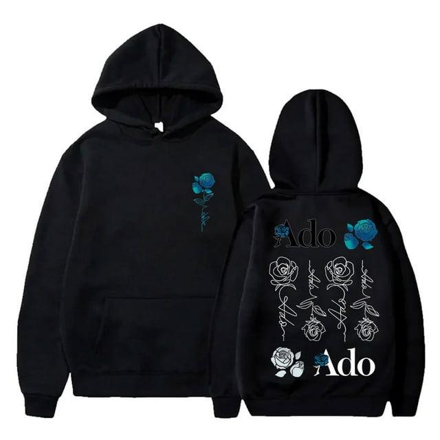 Ado Blue Rose Logo Hoodies Hibana World Tour 2025 Merch Pullovers