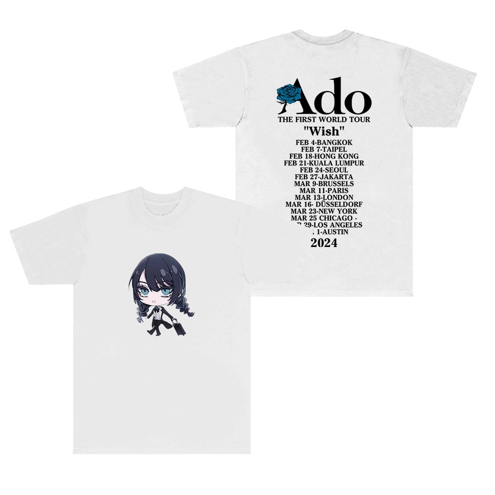 Ado Wish Tシャツ ホワイト S ADO T-Shirt ADO Wish World Tour merch T Shirt Short Sleeve