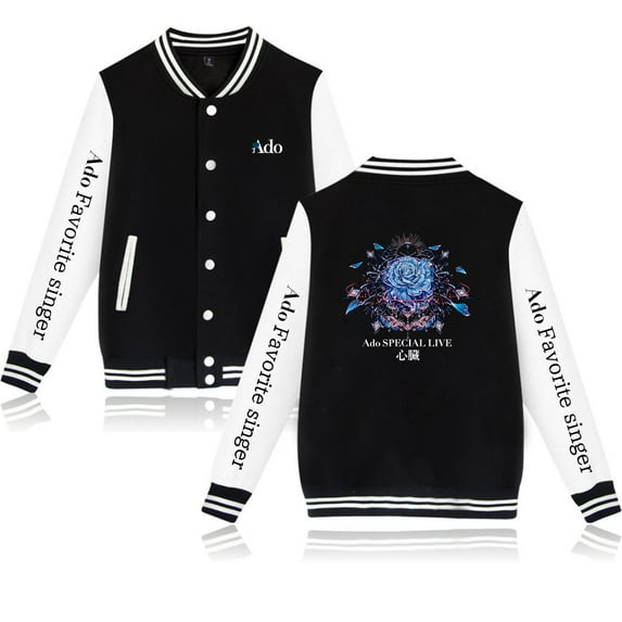 Ado Men's and women's retro hip-hop fashionable long sleeved baseball jacket