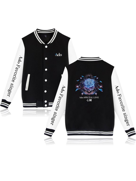 Ado Men's and women's retro hip-hop fashionable long sleeved baseball jacket