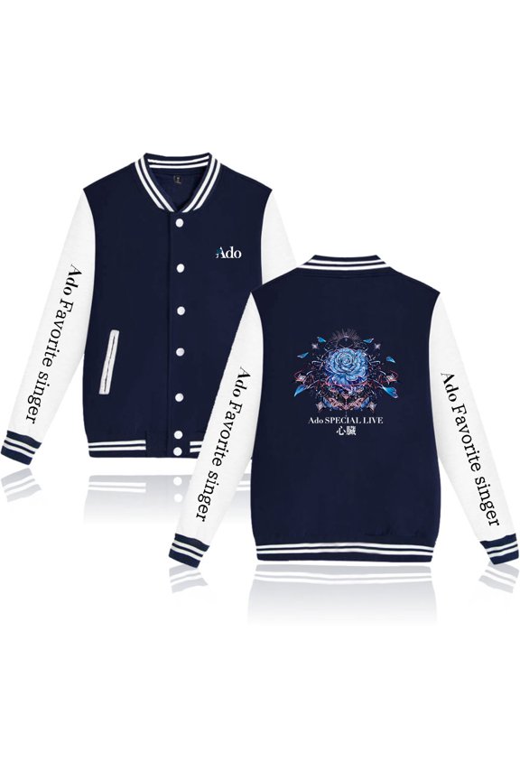 Ado Men's and women's retro hip-hop fashionable long sleeved baseball jacket