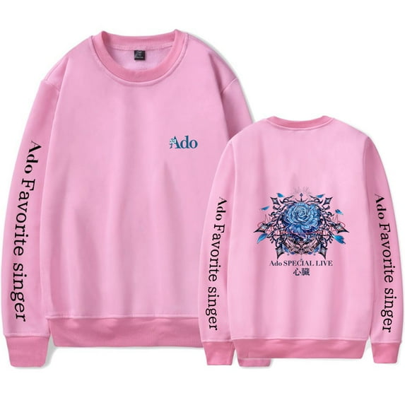 Ado Merch unisex fashion retro trend long sleeved round neck pullover