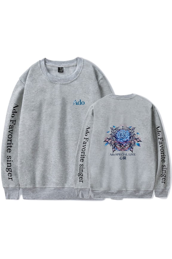 Ado Merch unisex fashion retro trend long sleeved round neck pullover