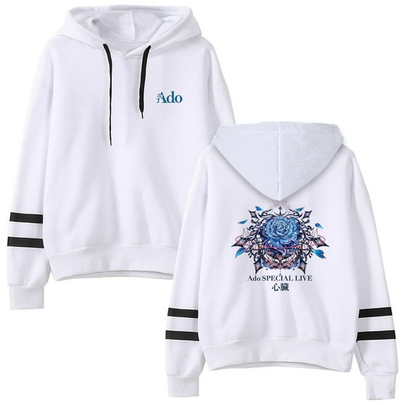 Ado Parallel bar sleeve pocket fashionable unisex long sleeved hooded sweatshirt