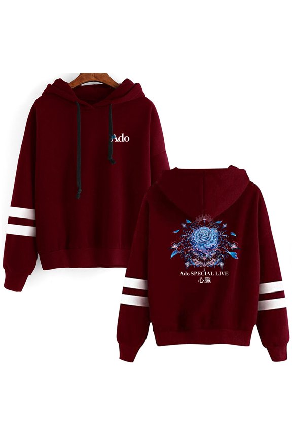 Ado Parallel bar sleeve pocket fashionable unisex long sleeved hooded sweatshirt