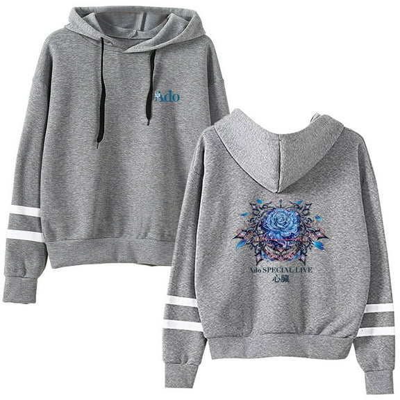 Ado Parallel bar sleeve pocket fashionable unisex long sleeved hooded sweatshirt