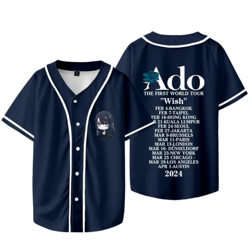 Ado Wish Merch The First World Tour Baseball Jersey Shirt Baseball ...