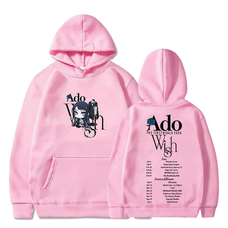 Ado Wish Merch The First World Tour Hoodie 2024 Long Sleeve Streetwear Men Women Hooded Sweatshirt Walmart
