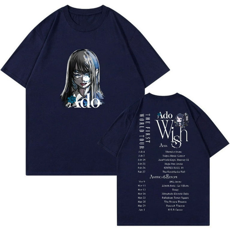 ado wish ライブTシャツ Ado Wish Tour T-shirt Japan Singer Merch Crewneck Short