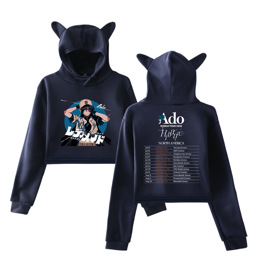 Ado World Tour Hibana Tour Girl's Cute Cat Ear Cropped