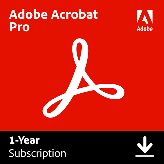 Adobe Acrobat Pro DC for 1 User, Windows/macOS, 1-year subscription [Digital Download]